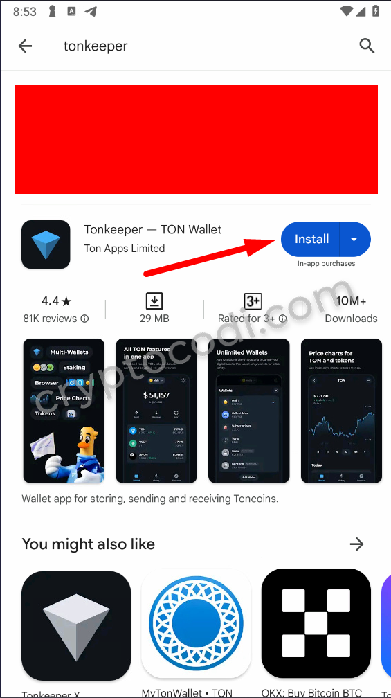 Встановлення Tonkeeper